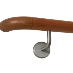 TIBU Kirsche Handlauf Holz Ø 42 mm Geländer Treppe gewinkelte Edelstahl Halter V2A