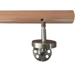 TIBU Kirsche Handlauf Holz Ø 42 mm Geländer Treppe gewinkelte Edelstahl Halter V2A
