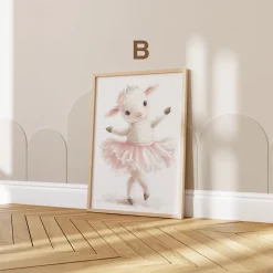 Tiere Kinderzimmer Süß Aquarell Hase Schaf Schildkröte Eichhörnchen Poster