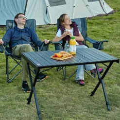 TIMBER RIDGE Campingtisch Klappbar, Höhenverstellbar, Tragbar Aluminium mit