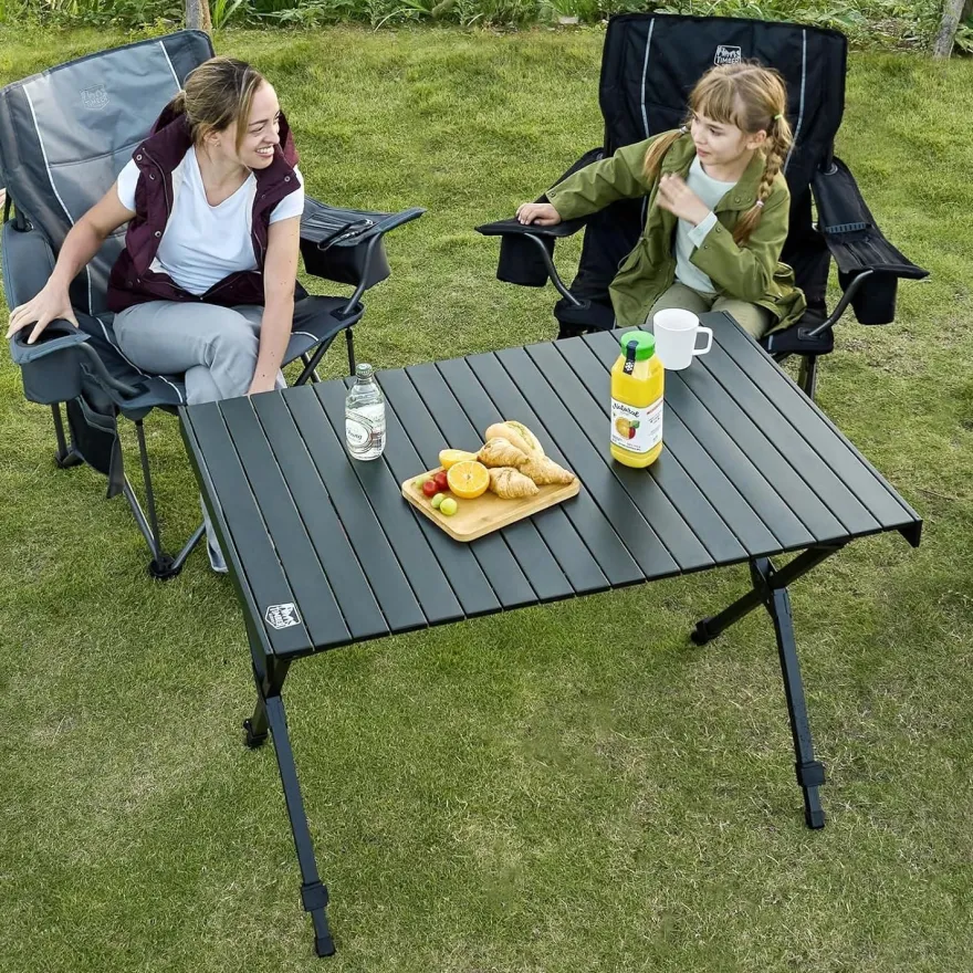 TIMBER RIDGE Campingtisch Klappbar, Höhenverstellbar, Tragbar Aluminium mit