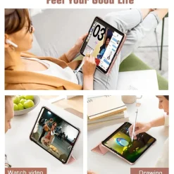 TiMOVO Hülle für iPad 11. / 10. Generation, Rosagold, Transluzent Hart PC