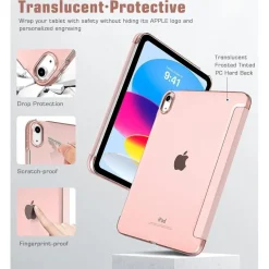 TiMOVO Hülle für iPad 11. / 10. Generation, Rosagold, Transluzent Hart PC