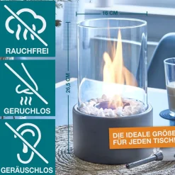 Tischkamin Tischfeuer Bio Ethanol Zimmer Innen Außen Deko Kamin Indoor Feuer