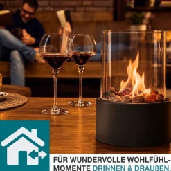 Tischkamin Tischfeuer Bio Ethanol Zimmer Innen Außen Deko Kamin Indoor Feuer