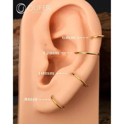 Titan 16G Nasenring Helix Daith Piercing Schmuck 5mm Gold