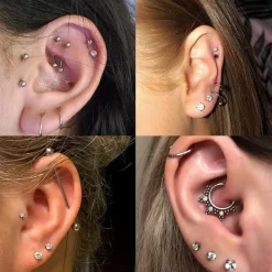 Titan Helix Piercing Ohr Lippe Tragus 16g Stecker Medusa Ohrpiercing