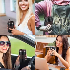 Tlater Kaffebecher to go 380ml Thermobecher Isolierbecher Edelstahl Travel Mug