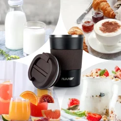 Tlater Kaffebecher to go 380ml Thermobecher Isolierbecher Edelstahl Travel Mug