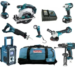 11tlg. MAKITA 18V Akku Werkzeug Set Schlagschrauber DTW300 RTJ NEU