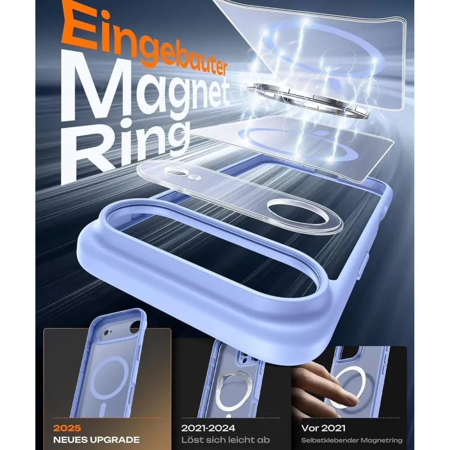 TOCOL iPhone Air Hülle (6,5 Zoll, Hellblau) - MagSafe, Kameraschutz, Stoßfest