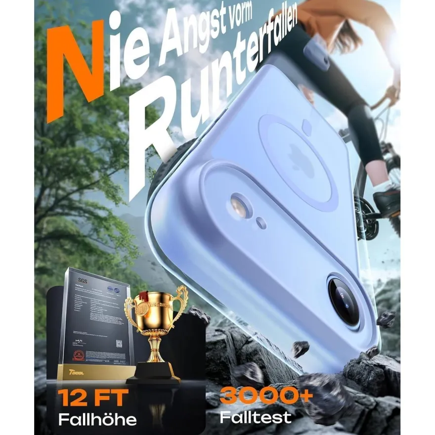 TOCOL iPhone Air Hülle (6,5 Zoll, Hellblau) - MagSafe, Kameraschutz, Stoßfest