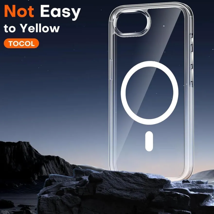 TOCOL iPhone 16e Hülle Transparent MagSafe, Nie Vergilbend, Stoßfest, Magnetisch