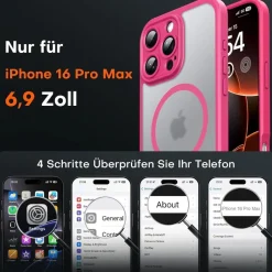 TOCOL iPhone 16 Pro Max Hülle (6,9 Zoll) - MagSafe, Kameraschutz, Stoßfest