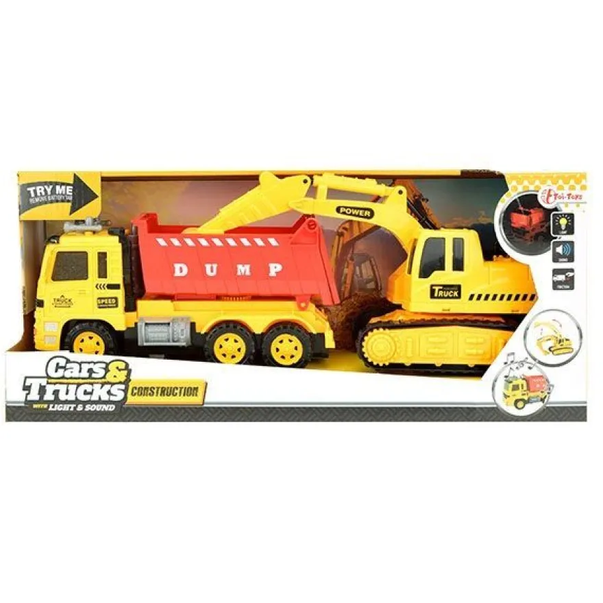 Toi Toys CARS & TRUCKS Kipper Lastwagen und Bagger Spielzeug Auto