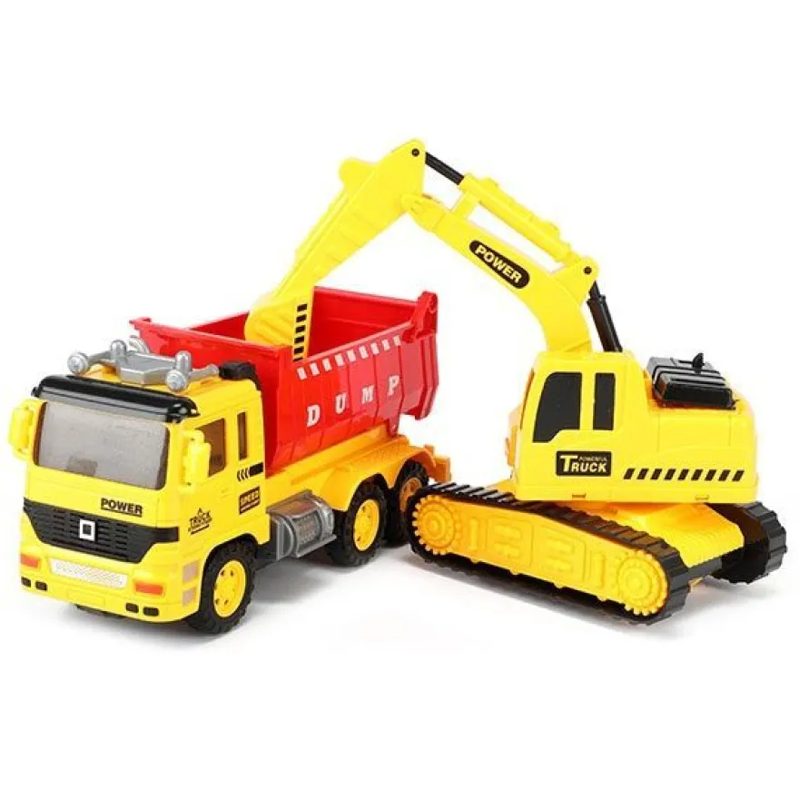 Toi Toys CARS & TRUCKS Kipper Lastwagen und Bagger Spielzeug Auto