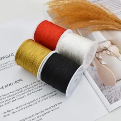 Toniful 1mm x 91,4 m rote Nylonschnur, Satinschnur für Armbänder