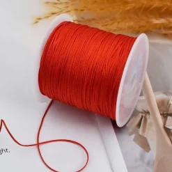 Toniful 1mm x 91,4 m rote Nylonschnur, Satinschnur für Armbänder