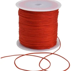 Toniful 1mm x 91,4 m rote Nylonschnur, Satinschnur für Armbänder