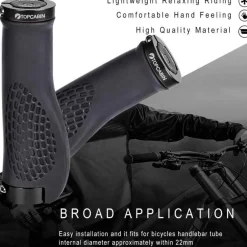 Topcabin 1 Paar Fahrradgriffe Ergonomisch MTB MXB Lenkergriffe Aluminium Schwarz
