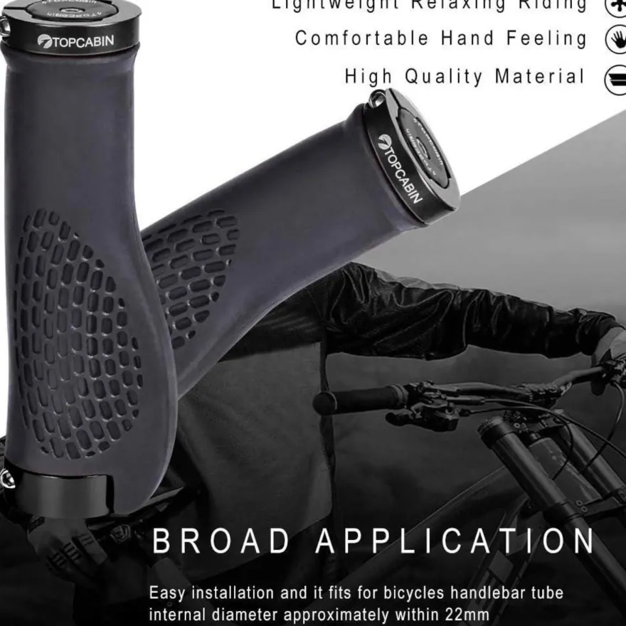 Topcabin 1 Paar Fahrradgriffe Ergonomisch MTB MXB Lenkergriffe Aluminium Schwarz