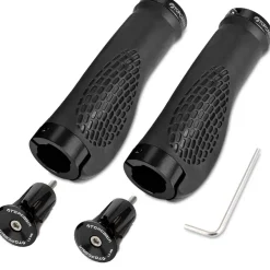 Topcabin 1 Paar Fahrradgriffe Ergonomisch MTB MXB Lenkergriffe Aluminium Schwarz
