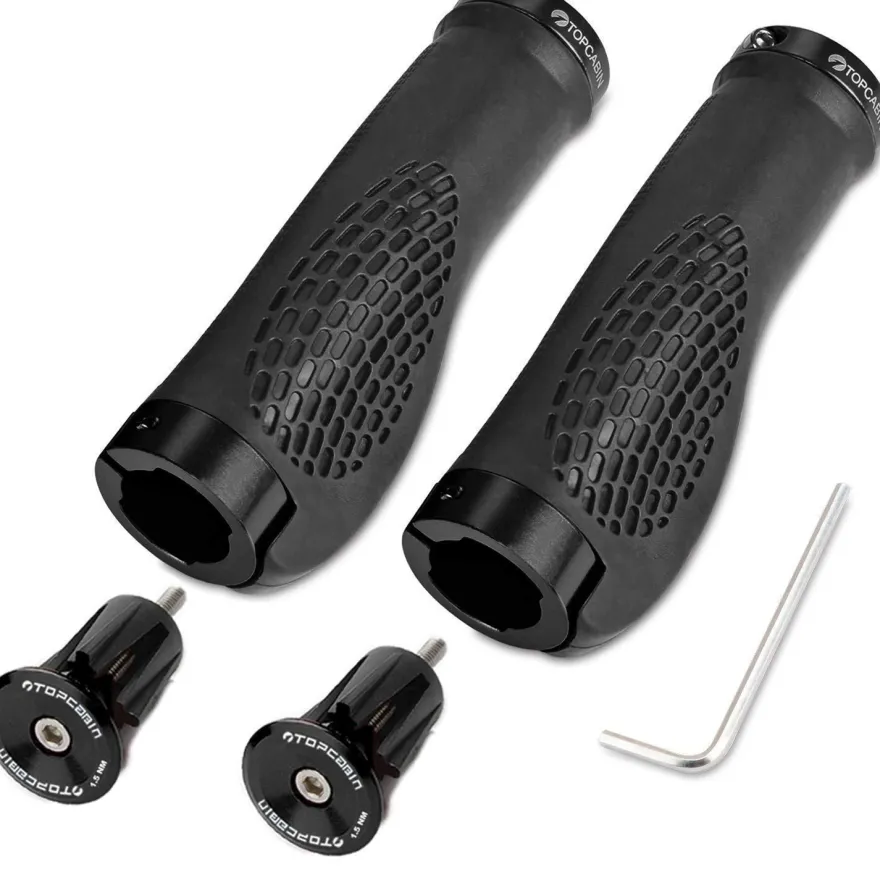 Topcabin 1 Paar Fahrradgriffe Ergonomisch MTB MXB Lenkergriffe Aluminium Schwarz