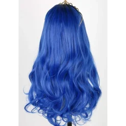 Topcosplay Kinder Mädchen Perücke, Lang Blau Lockig, für Karneval, Halloween