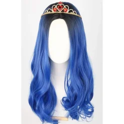 Topcosplay Kinder Mädchen Perücke, Lang Blau Lockig, für Karneval, Halloween