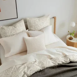 Topfinel Kissenbezug 60x60 Creme Weiß 4er Set Cord körnig Kissenhülle
