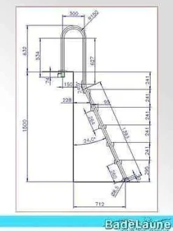 Top Poolleiter Pooltreppe Edelstahl Swimming Pool Treppe Leiter Schwimmbad Stufe