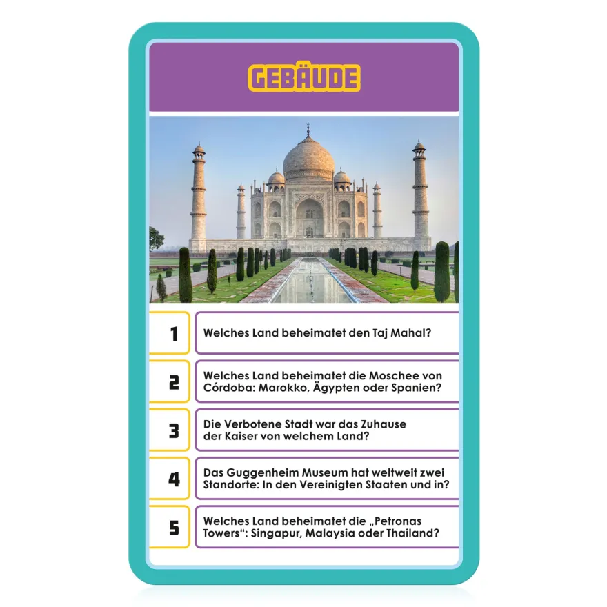Top Trumps Quiz Länder und Flaggen Gesellschaftsspiel Wissensspiel Frage Antwort