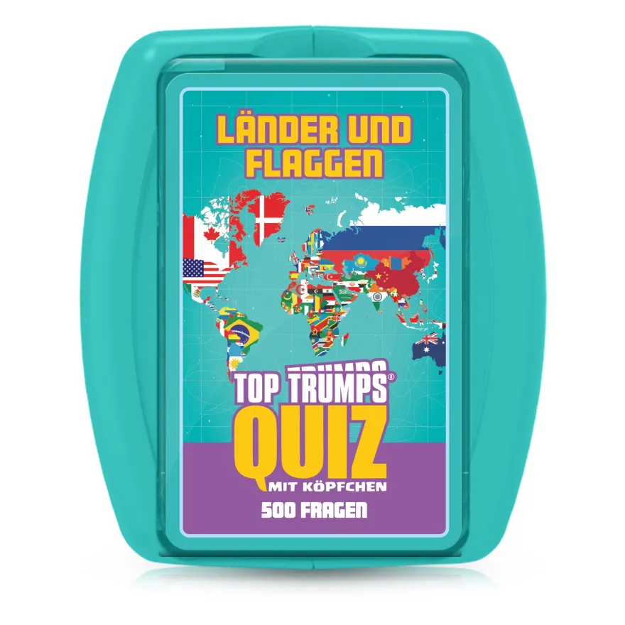 Top Trumps Quiz Länder und Flaggen Gesellschaftsspiel Wissensspiel Frage Antwort