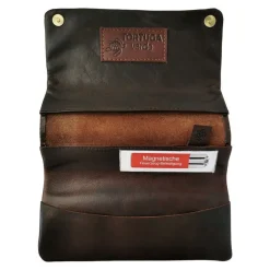 Tortuga Verde Tabakbeutel / Drehertasche Leder dunkelbraun