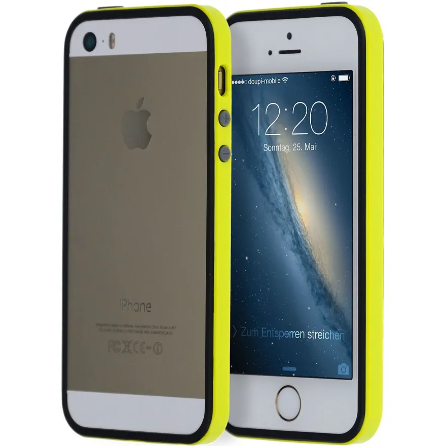 TPU Bumper iPhone 5 5S SE Schutz Rahmen Hülle Silikon Schale Cover Case Folie