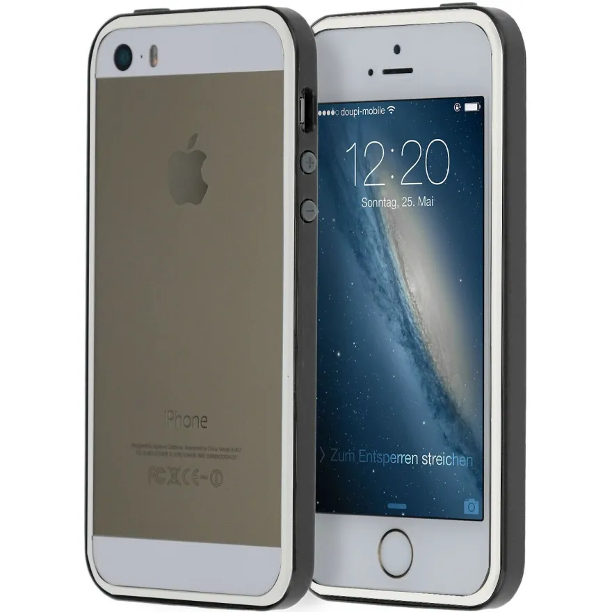 TPU Bumper iPhone 5 5S SE Schutz Rahmen Hülle Silikon Schale Cover Case Folie