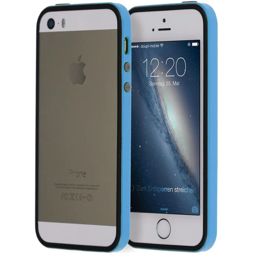 TPU Bumper iPhone 5 5S SE Schutz Rahmen Hülle Silikon Schale Cover Case Folie