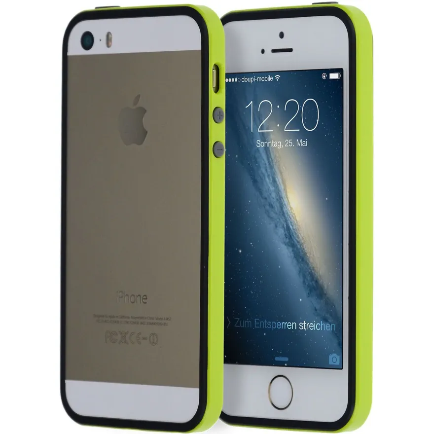TPU Bumper iPhone 5 5S SE Schutz Rahmen Hülle Silikon Schale Cover Case Folie