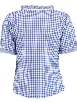 Trachtenbluse Susanne Karo blau