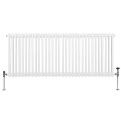 Traditioneller 2-Spalten-Heizkörper Zentralheizung Horizontal Weiß 600 x 1462mm