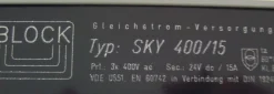 Trafo Block Sky 400/15 pri 3x400 V sec. 24 V DC 15 A Gleichstromversorgung T11/47