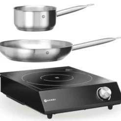 Tragbares Induktionskochfeld-Set mit Topf und Bratpfanne (3500 W)
