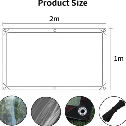 Transparente Plane Wasserdicht 2x1m Tarp Gewächshaus Möbel Staubdicht Schutz
