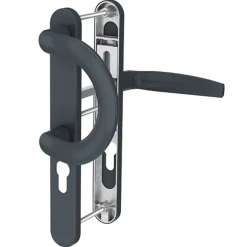 Türdrücker Langschild Schmalrahmen RAL7016 Anthrazit 8-72mm Wechselgarnitur