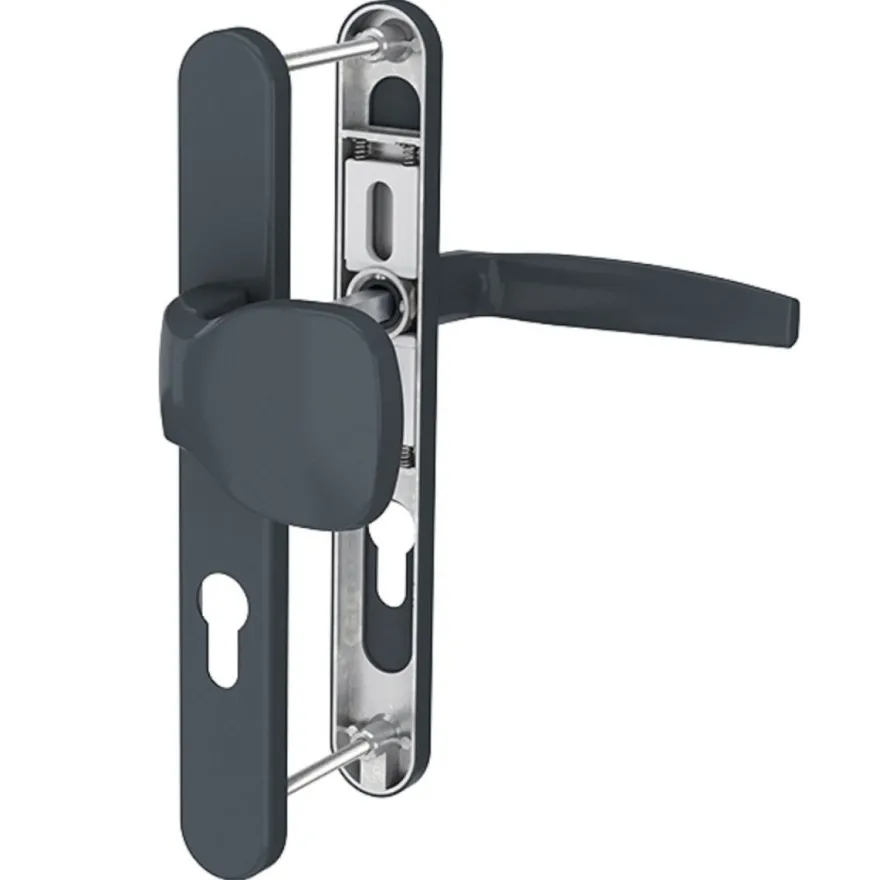 Türdrücker Langschild Schmalrahmen RAL7016 Anthrazit 8-72mm Wechselgarnitur