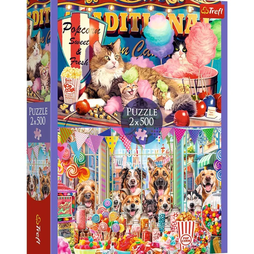 Trefl, Flauschige Freunde, 2x500 Teile Puzzle