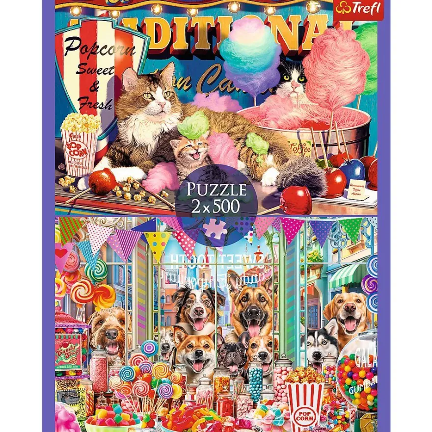 Trefl, Flauschige Freunde, 2x500 Teile Puzzle