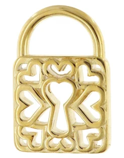 trendor Schmuck Damen-Halskette 925 Silber Vergoldet mit Herz-Schloss Anhänger 21839