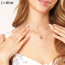 trendor Schmuck Damen-Halskette 925 Silber Vergoldet mit Herz-Schloss Anhänger 21839