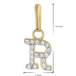 trendor Schmuck Damen-Halskette mit Buchstabe R Anhänger 925 Silber Vergoldet 28266